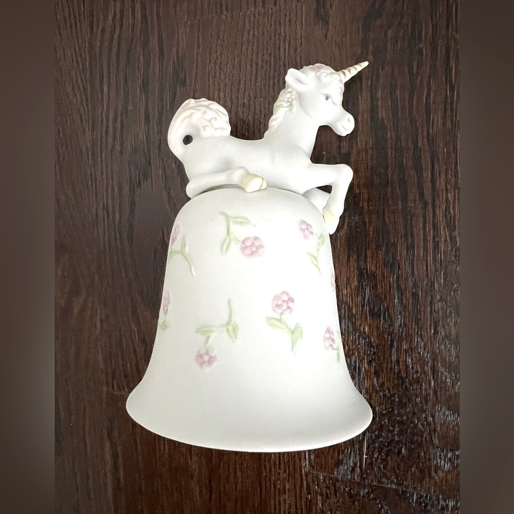 Vintage Aldon Joan Berg Victor Unicorn Bell Porcelain 1983 5.5 inch